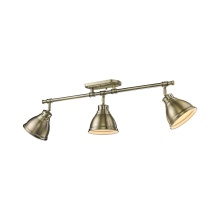 Golden 3602-3SF AB-AB - Yep by Golden Lighting Duncan 3-light Semi-Flush Mount in Aged Brass